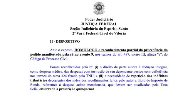 Decisão judicial do Tema 324 da TNU — Espírito Santo
